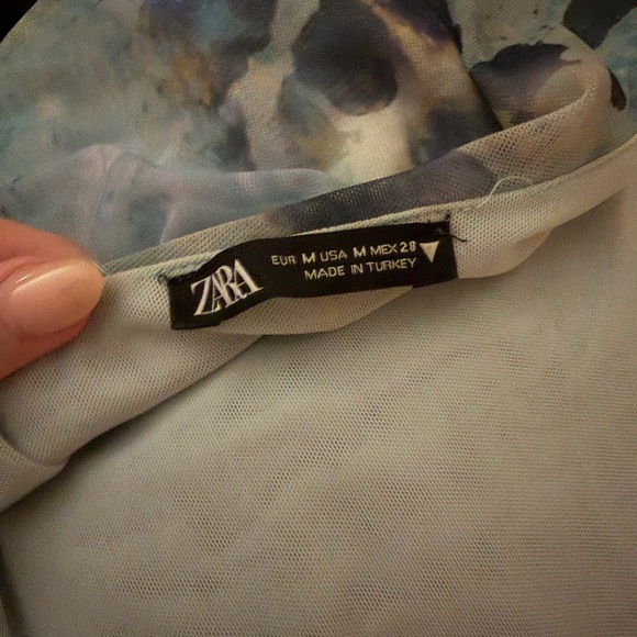 Zara Blue and Green Tie-Dye Midi Dress - Picture 4 of 4